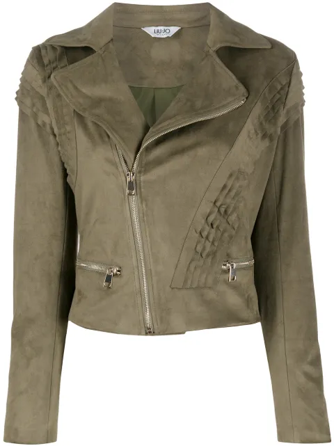 LIU JO ruched biker jacket Green WA0074E0679