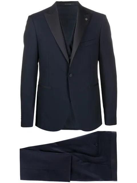 Tagliatore satin panel suit set Blue EFBR15A0106UEA291