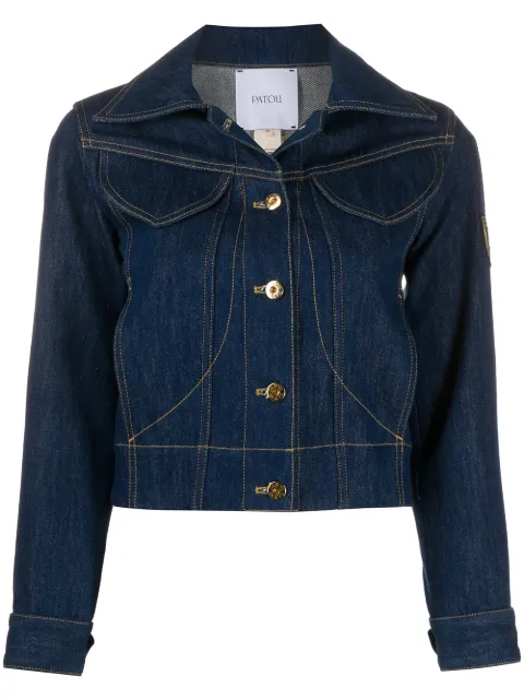 Patou logo-embroidered denim jacket Blue OU0010008602D
