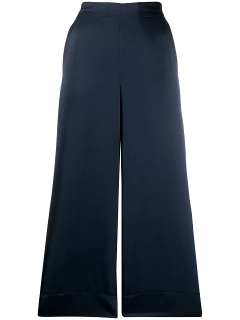 Blanca Vita wide leg cropped trousers Blue PHOEBE4003