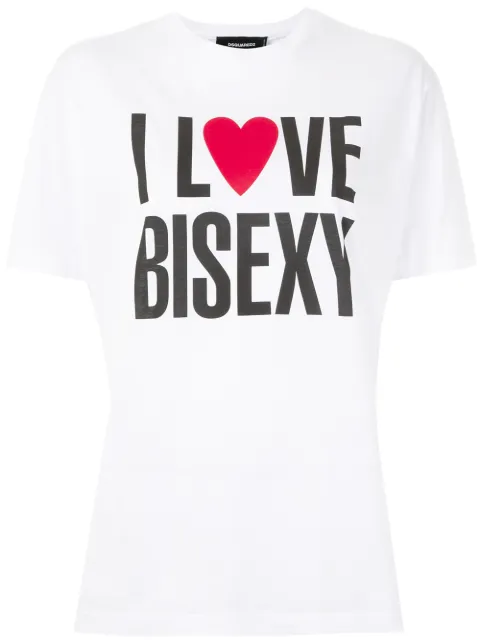 DSQUARED2 I Love Bisexy print T-shirt White S75GD0083S22427