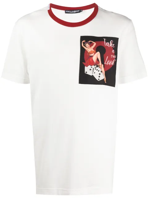 Dolce & Gabbana graphic-print T-shirt White G8KBAZG7WDD