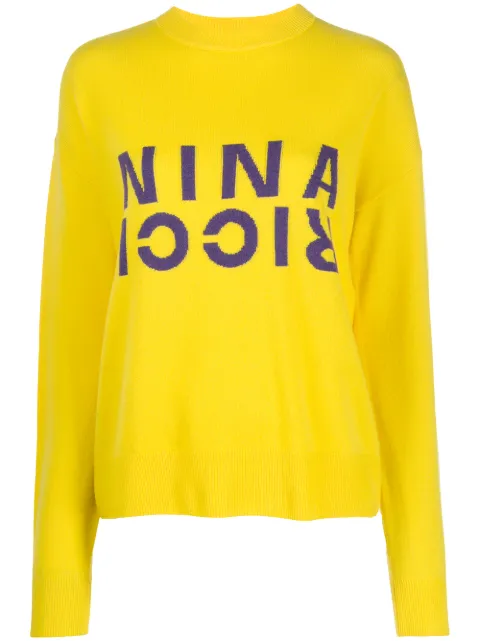 Nina Ricci stitched logo jumper Yellow 20AMPU003ML0460U6082