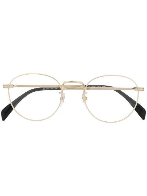 Eyewear by David Beckham round frame glasses Gold DB1015