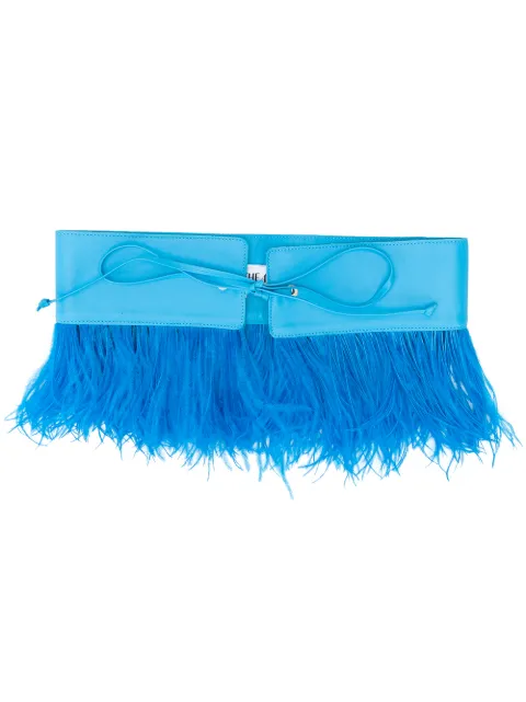 The Attico feather embellished belt Blue 201WKE03LT15