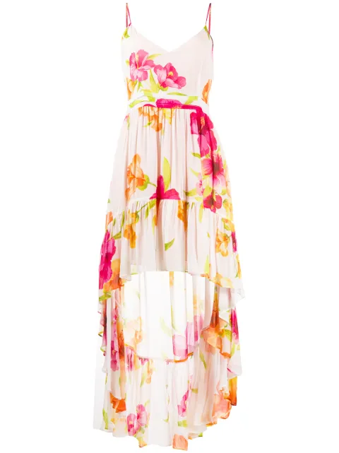 TWINSET floral print high low dress White 201TT2493