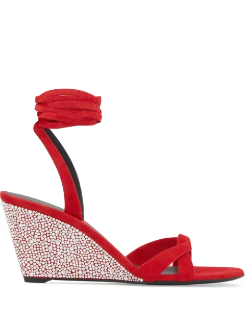 Giuseppe Zanotti Manola Strass wedge sandals Red E000073A002