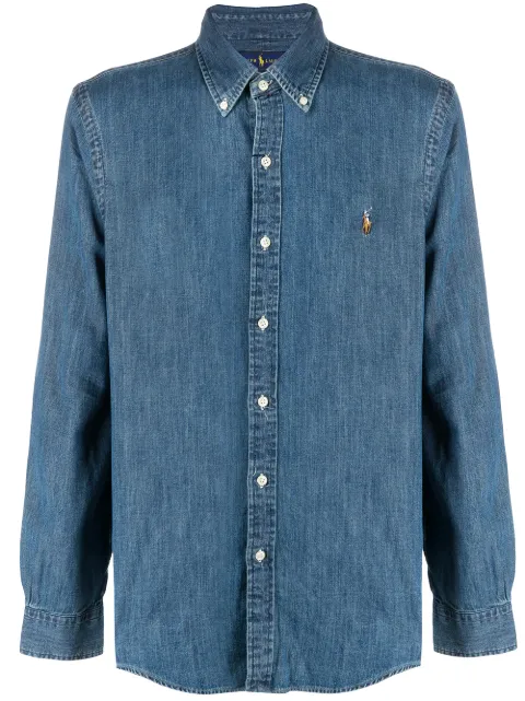Polo Ralph Lauren logo-embroidered denim shirt Blue 710548539001