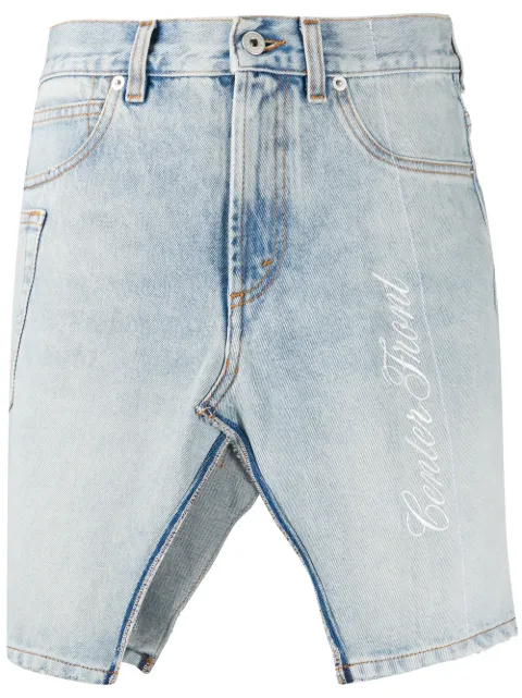 Heron Preston x Sami Miro split detail denim skirt Blue HWYF006R206410107301