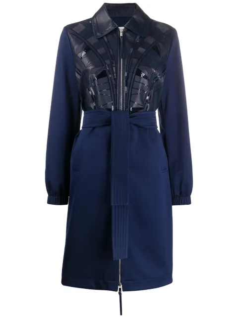 PUCCI sequin-embellished panelled coat Blue 0RLA010R999