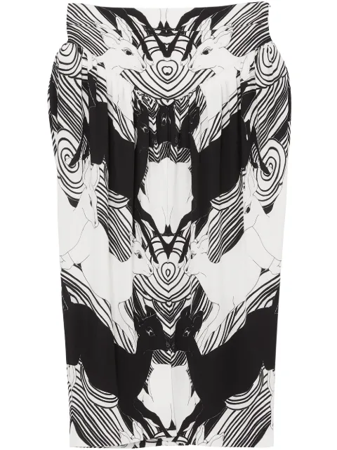 Burberry abstract deer print skirt White 4564195