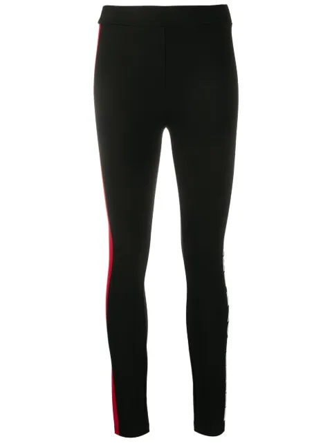 Karl Lagerfeld stripe detail logo leggings Black 201W1052999