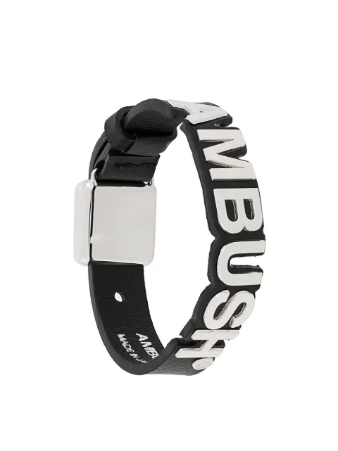 AMBUSH logo plaque bracelet Black 12112136