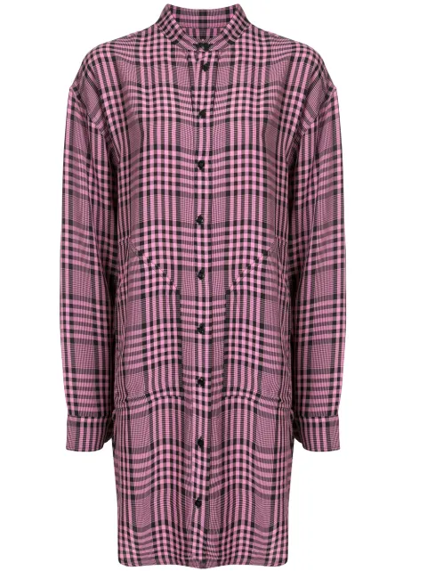 colville asymmetric hem checked shirt Pink CVS20729A