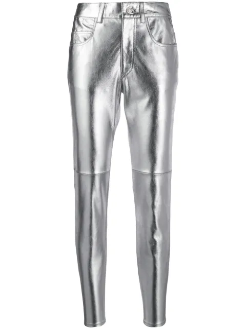 MARANT ÉTOILE Wayne cropped skinny trousers Silver PA158120P003E