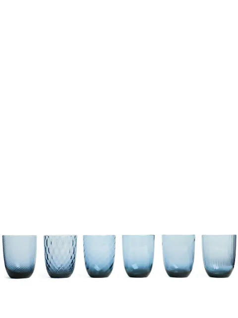 NasonMoretti Idra water glasses (set of 6) Blue IDRASETBA2