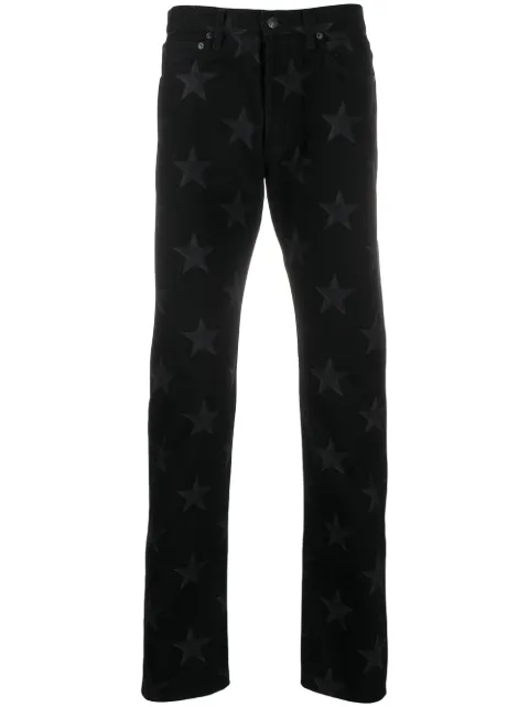 Takahiromiyashita The Soloist star printed cotton trousers Black 0005