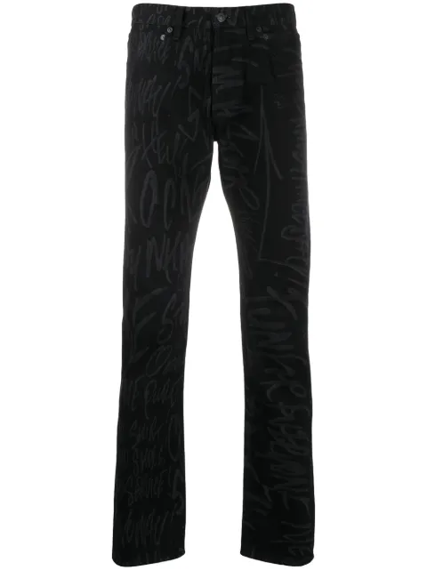 Takahiromiyashita The Soloist x Disney scribble printed trousers Black 0006