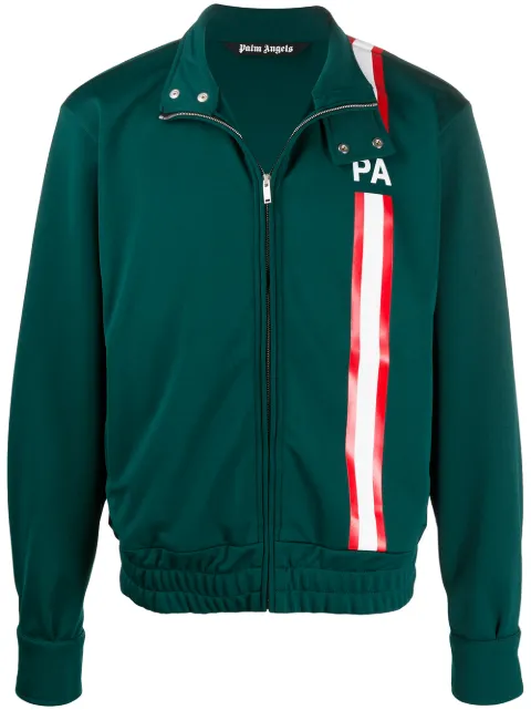 Palm Angels stripe detail logo track jacket Green PMBD027S203840314220