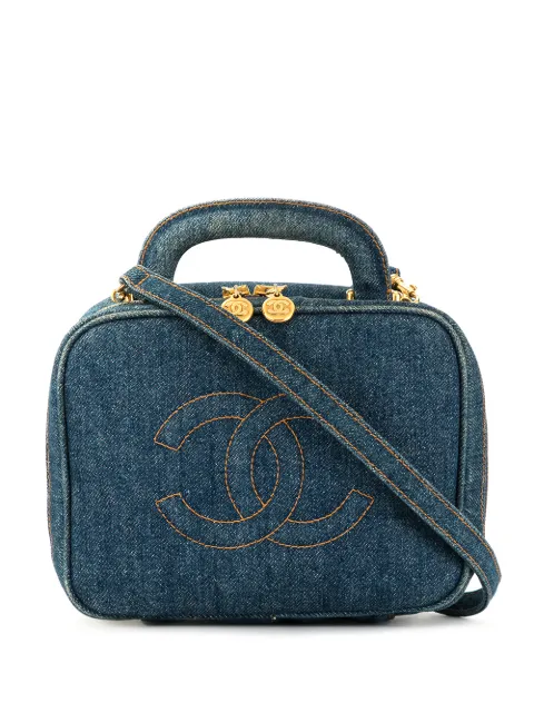 CHANEL Pre-Owned 1997's CC stitch vanity shoulder bag Blue 4667764