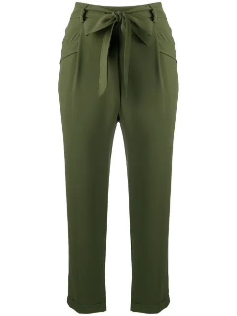 LIU JO high-rise cropped trousers Green WA0061T5809