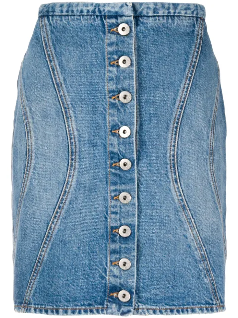 COUNTY OF MILAN buttoned denim skirt Blue CWYF012S20DEN0024001