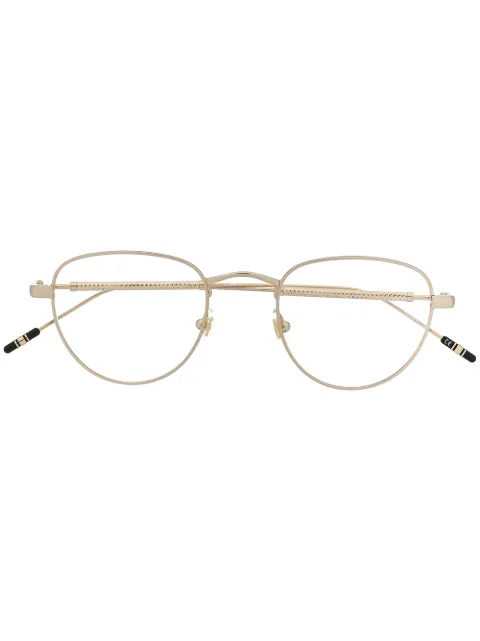 Montblanc embossed round frame glasses Gold MB0111O