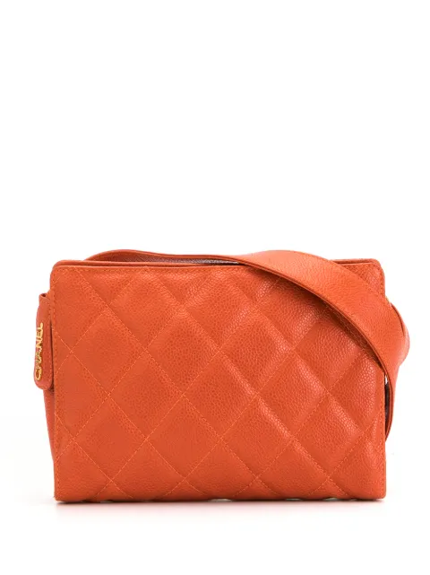 CHANEL Pre-Owned 1997 diamond-quilted belt bag Orange 4101161