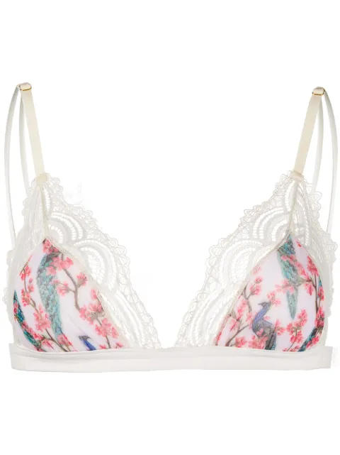 Dolci Follie peacock print triangle bra White PEACOCKSOFTTRIANGLEBRA