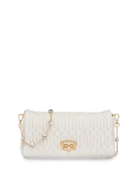 Miu Miu Miu crystal matelassé shoulder bag White 5BD417VCOGFVJ