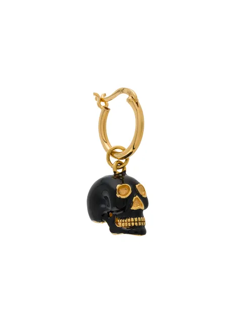 True Rocks small skull hoop earring Gold GOLDBLACKSKULLONGOLDHOOP
