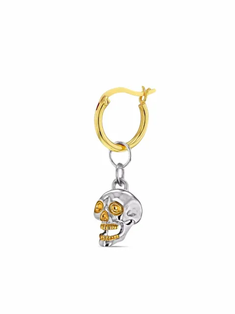 True Rocks skull-pendant hoop earring Gold SILVERSKULLONGOLDHOOP