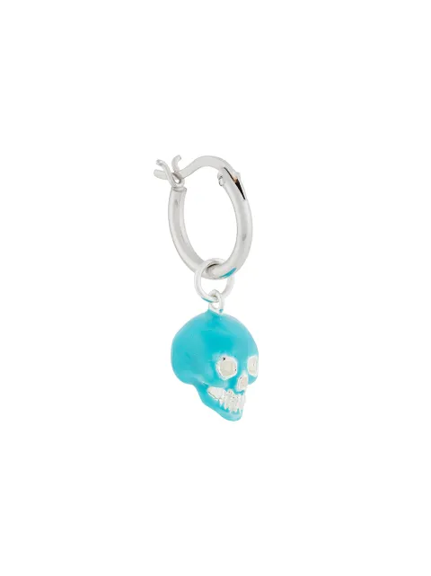 True Rocks small skull hoop earring Silver MENSMINITURQUOISESKULLONSILVERHOOP