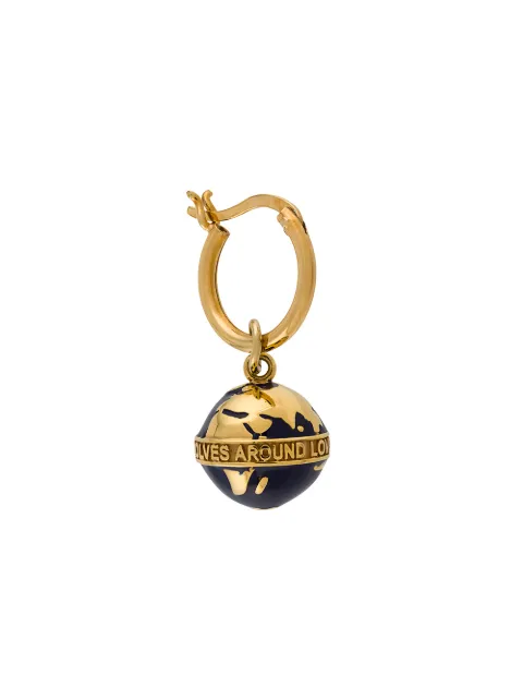 True Rocks Globe hoop earring Gold MENSBLACKGLOBEONGOLDHOOP