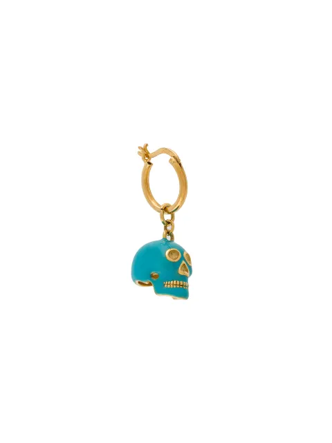 True Rocks small skull hoop earring Gold MENSTURQUOISESKULLONGOLDHOOP
