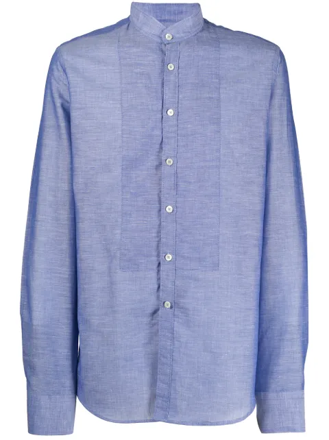 Dell'oglio mandarin collar buttoned shirt Blue BAGU2B7UR50409152575
