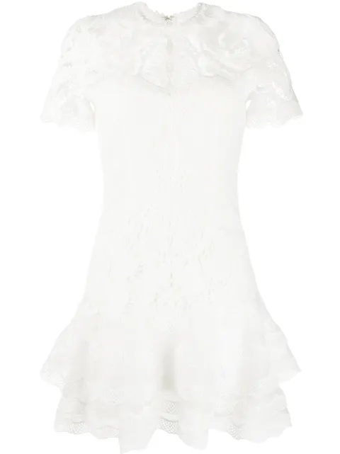 SIMKHAI lace-panelled crepe dress White JS1095H
