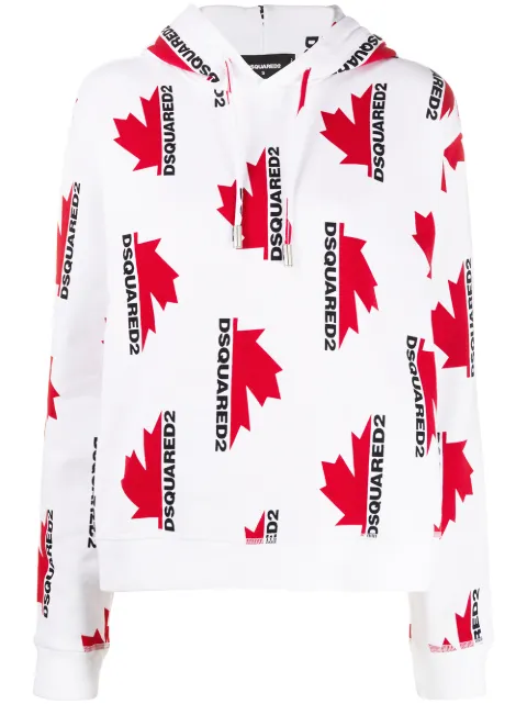 DSQUARED2 loose-fit logo-print hoodie White S75GU0279S25449