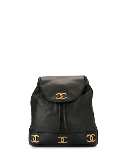 CHANEL Pre-Owned 1992 Triple CC backpack Black 2893825