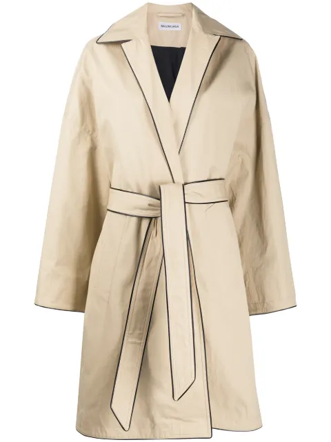 Balenciaga contrast trim trench coat Neutrals 607491TAP019020