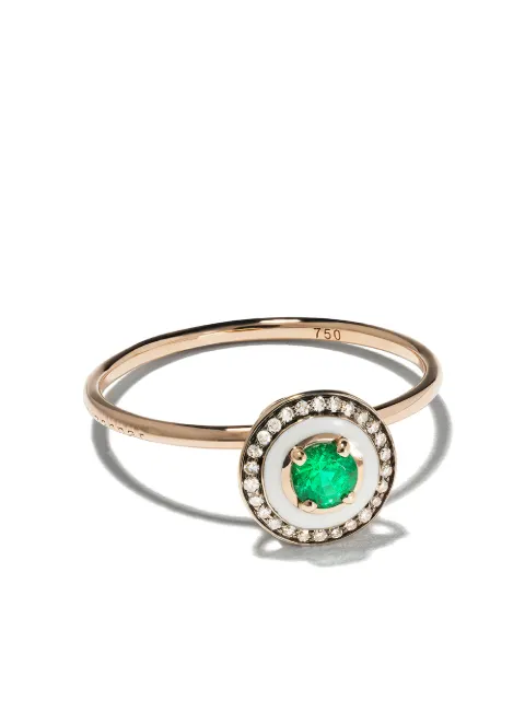 Selim Mouzannar 18kt rose gold diamond emerald Mina ring Pink MNRI0114A825A1
