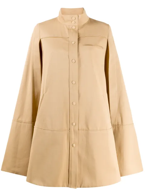 Courrèges cut-out sleeve flared coat Neutrals 120CA010036