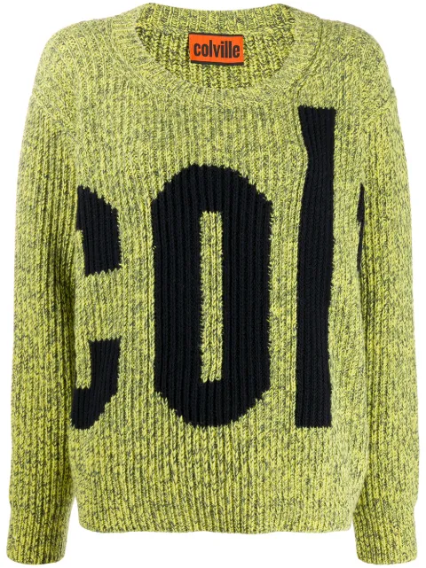 colville logo ribbed knit jumper Yellow CVS20006