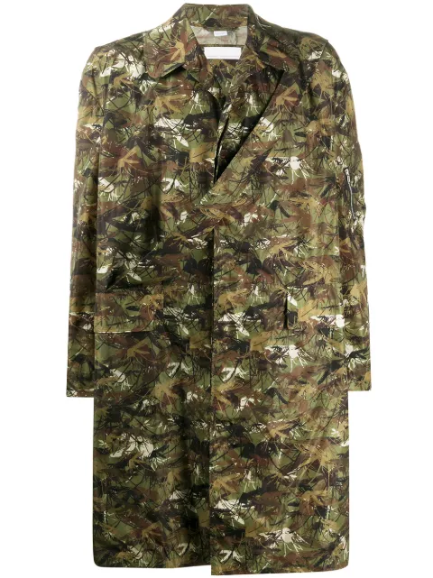 Random Identities camouflage-print single-breasted coat Green NY04C