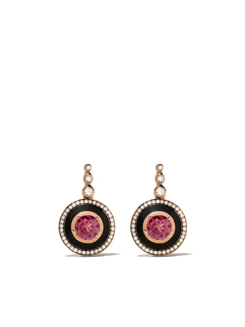 Selim Mouzannar 18kt rose gold diamond rhodolite Mina earrings Pink MNRN0428B125A1