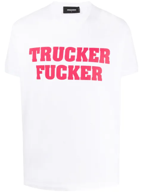 DSQUARED2 slogan-print box-cut T-shirt White S74GD0660S22427