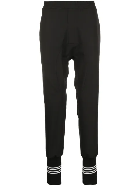 Neil Barrett double stripe ribbed track trousers Black PBPA740XN029