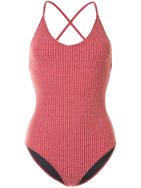 Duskii Margot striped swimsuit Red DLS8101R