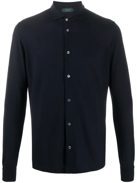 Zanone regular-fit cotton shirt Blue 811978Z0380