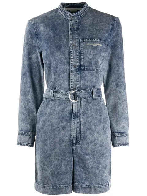Stella McCartney belted denim playsuit Blue 600459SNH67